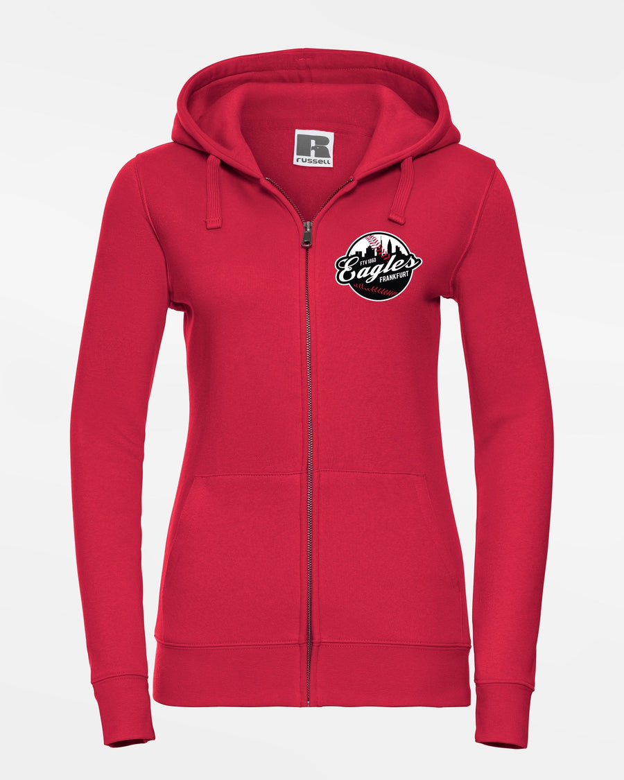 Russell Ladies Premium Heavy Zip-Hoodie "Frankfurt Eagles", Crest, rot-DIAMOND PRIDE