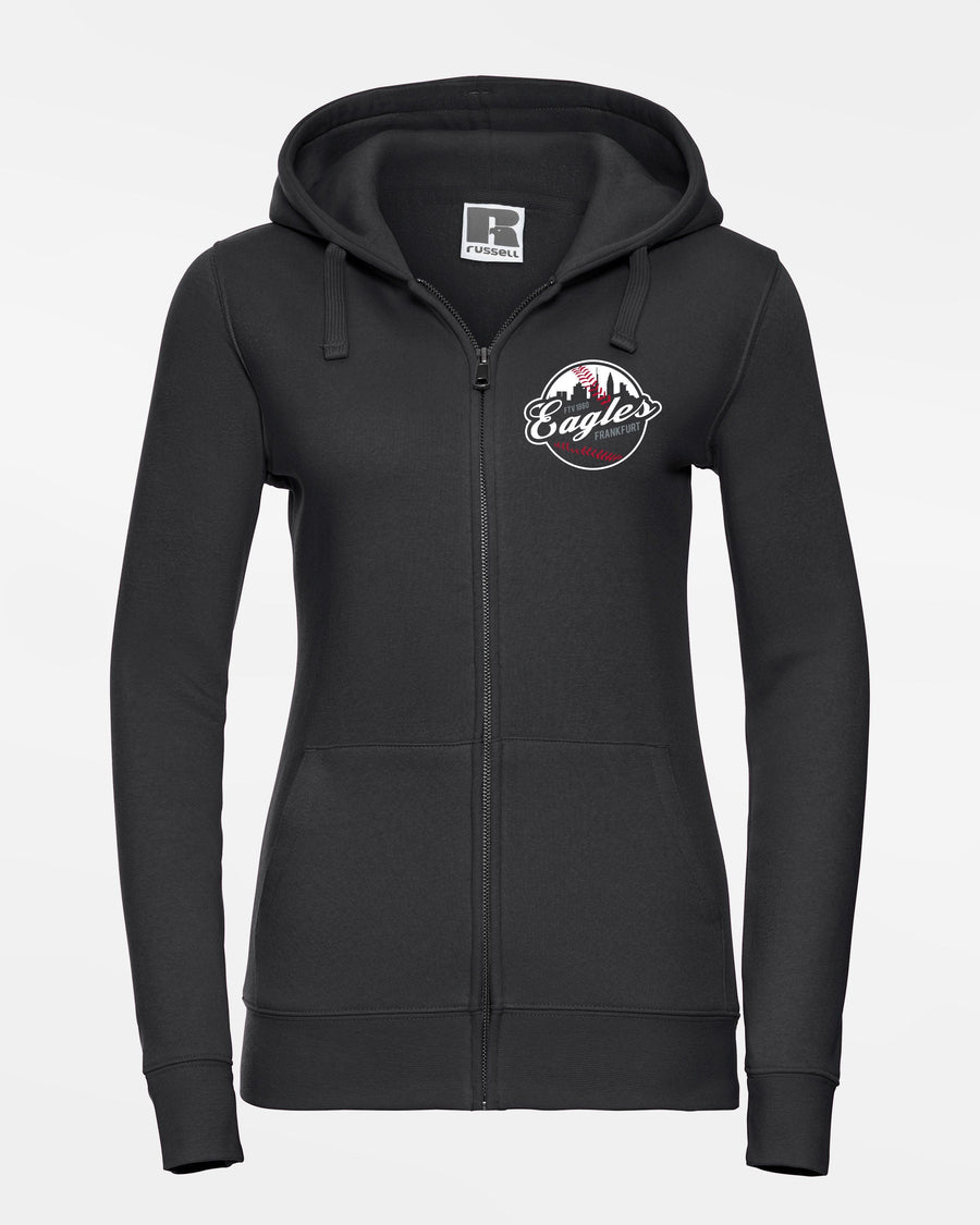 Russell Ladies Premium Heavy Zip-Hoodie "Frankfurt Eagles", Crest, schwarz-DIAMOND PRIDE