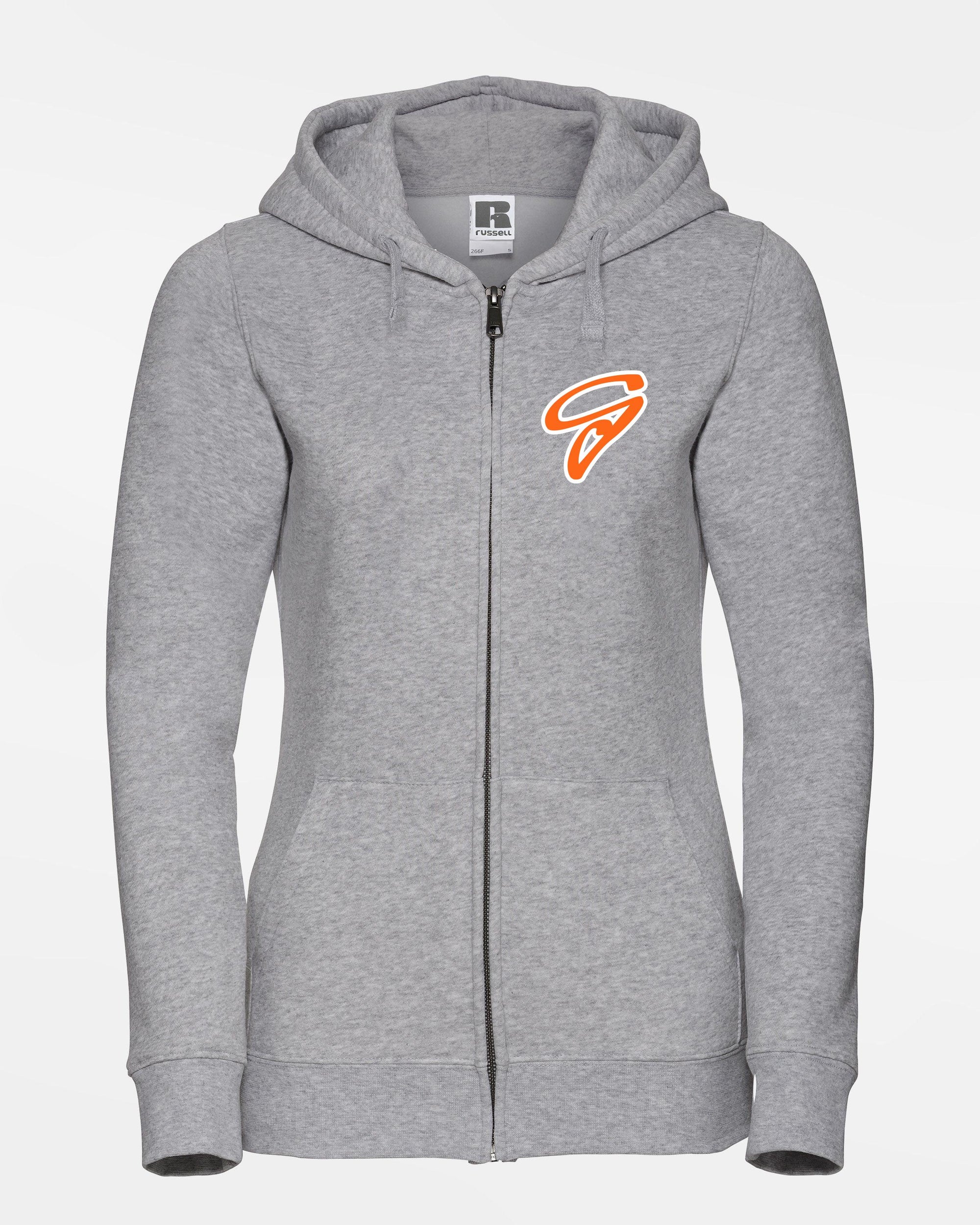 Russell Ladies Premium Heavy Zip-Hoodie "Gröbenzell Bandits", G, heather grau-DIAMOND PRIDE