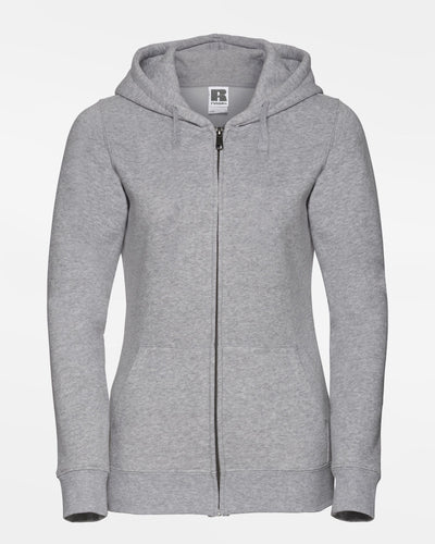 Russell Ladies Premium Heavy Zip-Hoodie "Hard Bulls", heather grau-DIAMOND PRIDE