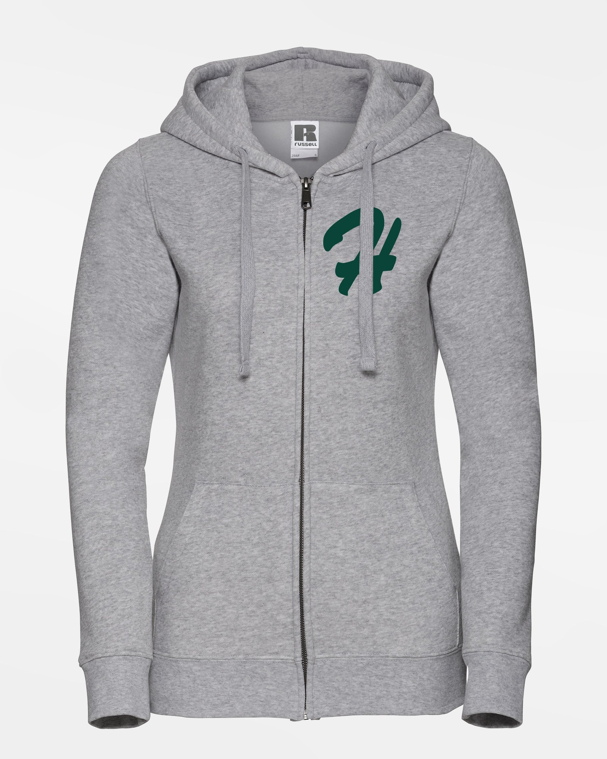 Russell Ladies Premium Heavy Zip-Hoodie "Herrenberg Wanderers", H, heather grau-DIAMOND PRIDE