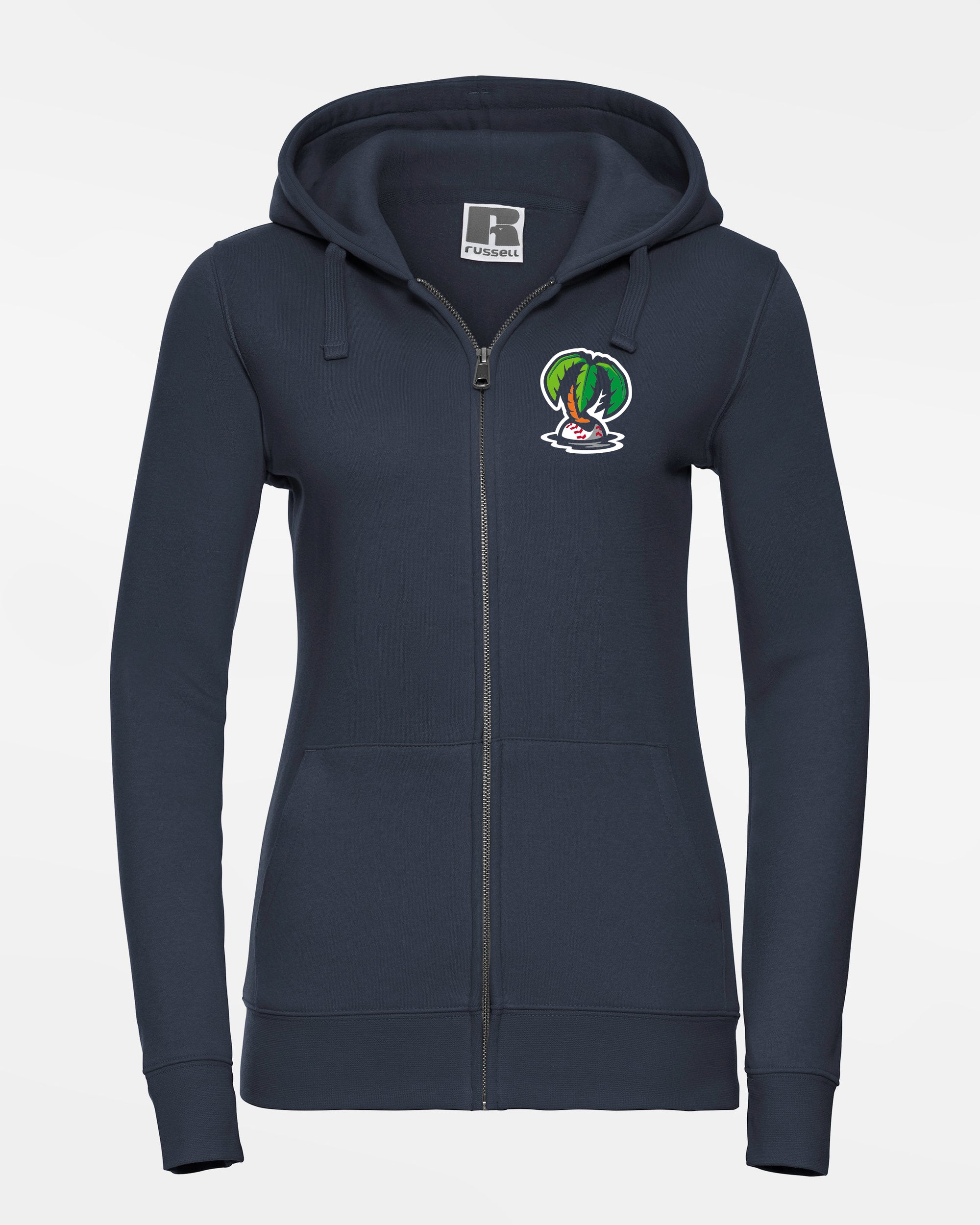 Russell Ladies Premium Heavy Zip-Hoodie "Munich Caribes", Palme, navy blau-DIAMOND PRIDE