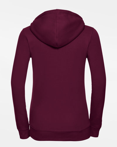 Russell Ladies Premium Heavy Zip-Hoodie "Tübingen Hawks", H, maroon rot-DIAMOND PRIDE
