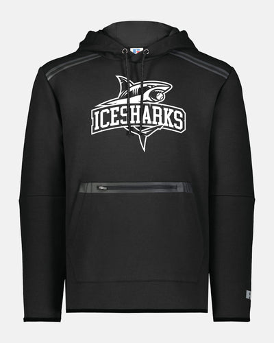 Russell Legend Long Sleeve Tech Fleece Hoodie "Altdorf Icesharks", Shark & Script, schwarz