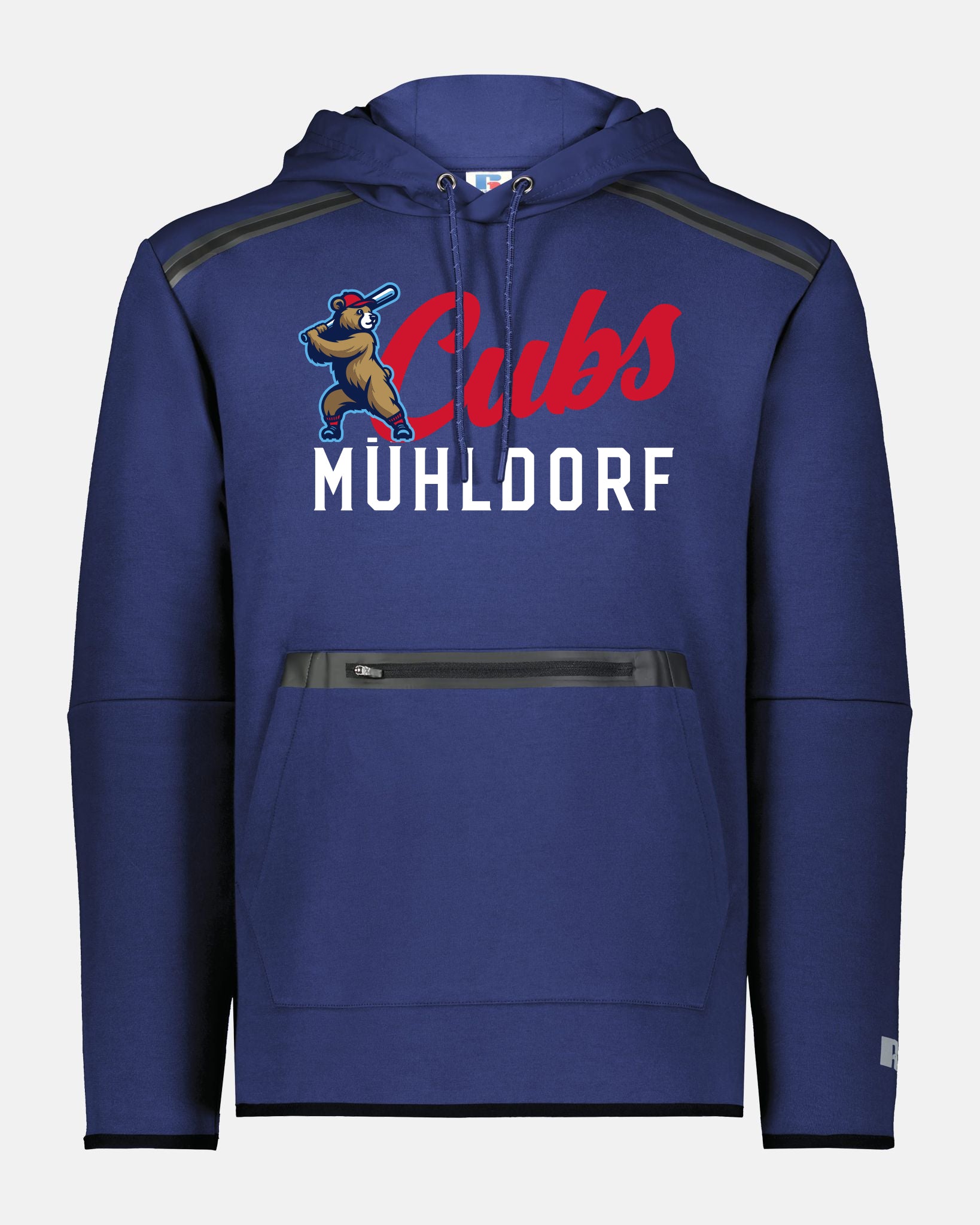 Russell Legend Long Sleeve Tech Fleece Hoodie "Mühldorf Cubs", Primary Logo, navy blau