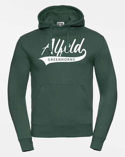 Russell Premium Heavy Hoodie "Alfeld Greenhorns", Script, dunkelgrün-DIAMOND PRIDE