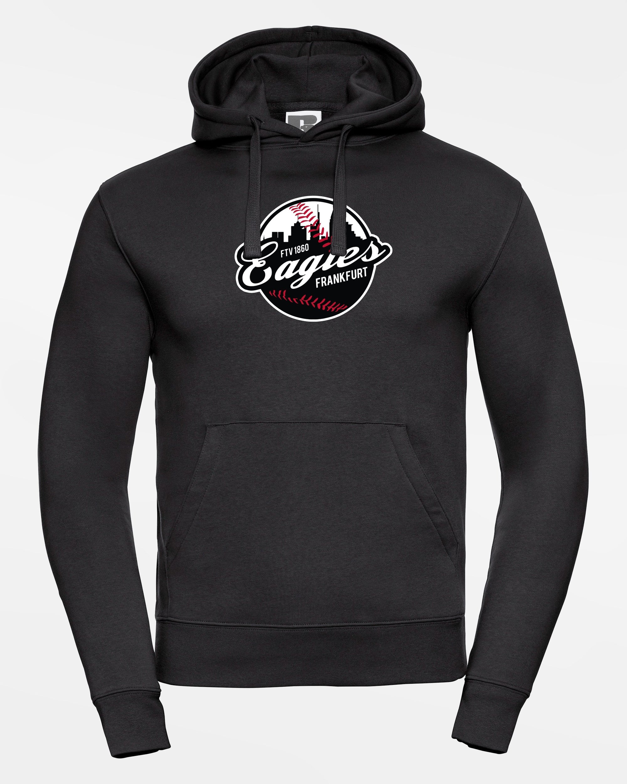 Russell Premium Heavy Hoodie "Frankfurt Eagles", Crest, schwarz-DIAMOND PRIDE