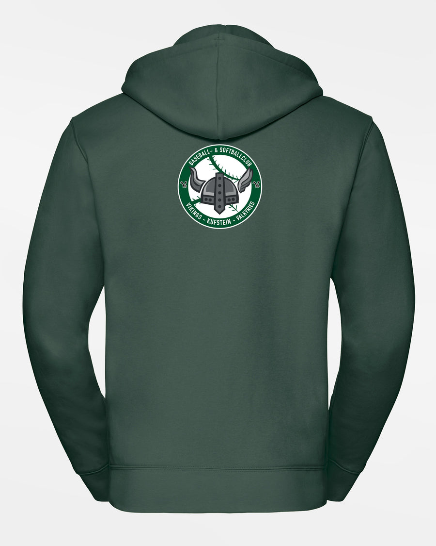 Russell Premium Heavy Hoodie "Kufstein Vikings", VS & Crest, dunkelgrün-DIAMOND PRIDE