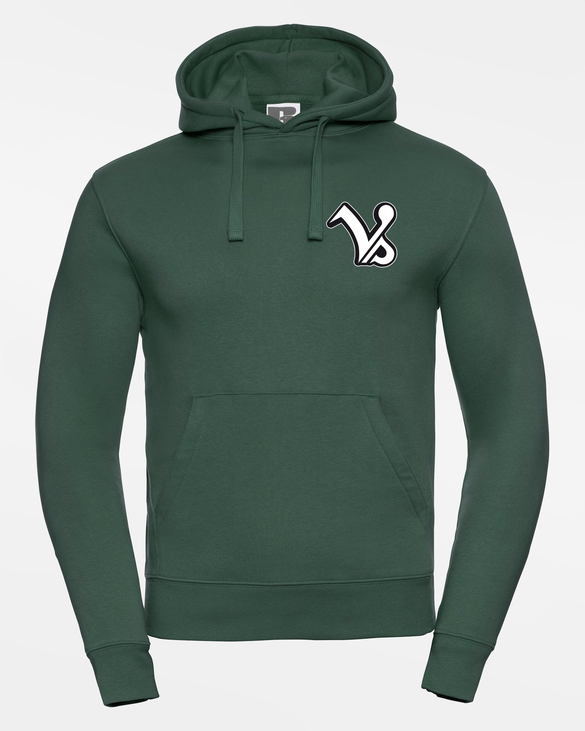 Russell Premium Heavy Hoodie "Kufstein Vikings", VS & Crest, dunkelgrün-DIAMOND PRIDE