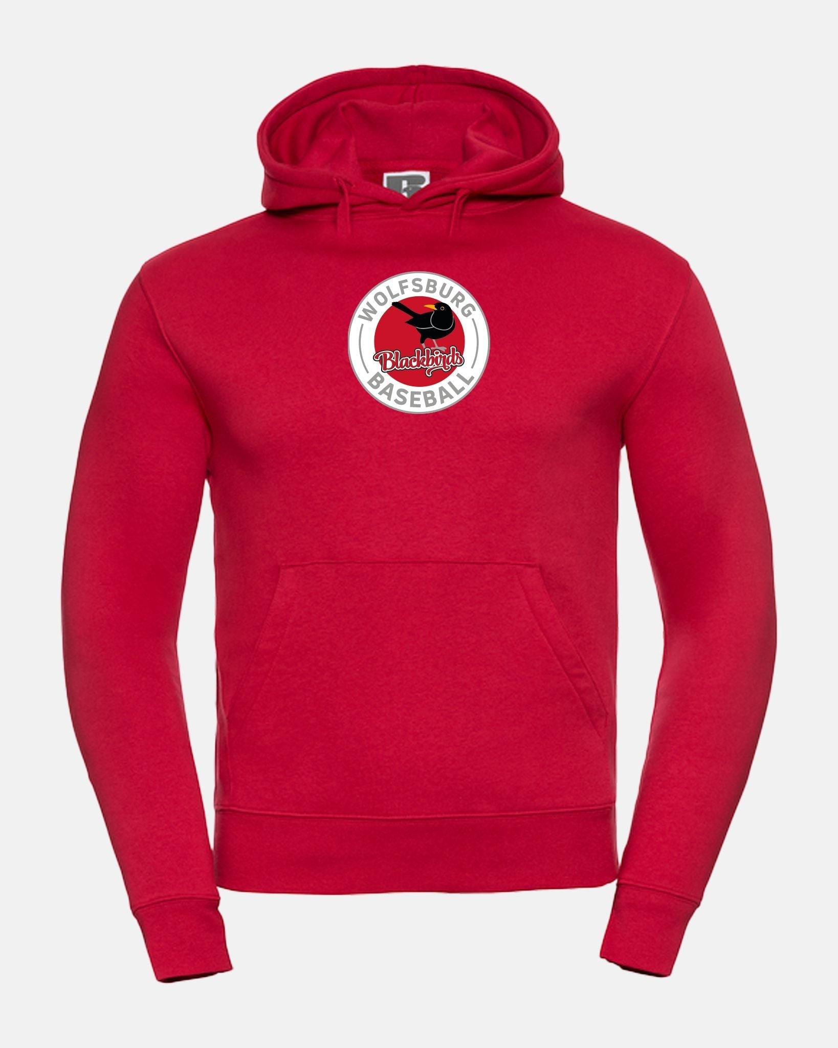 Russell Premium Heavy Hoodie "Wolfsburg Blackbirds", Crest, rot-DIAMOND PRIDE
