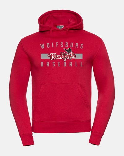 Russell Premium Heavy Hoodie "Wolfsburg Blackbirds", Script, rot-DIAMOND PRIDE