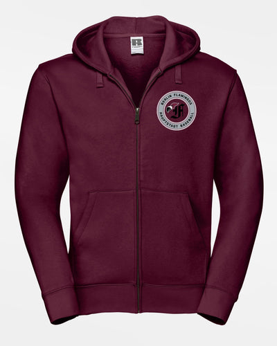 Russell Premium Heavy Zip-Hoodie, "Berlin Flamingos", Crest Baseball, burgundy-DIAMOND PRIDE