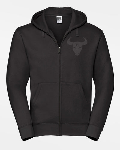 Russell Premium Heavy Zip-Hoodie "Hard Bulls", AllBlack, schwarz-DIAMOND PRIDE