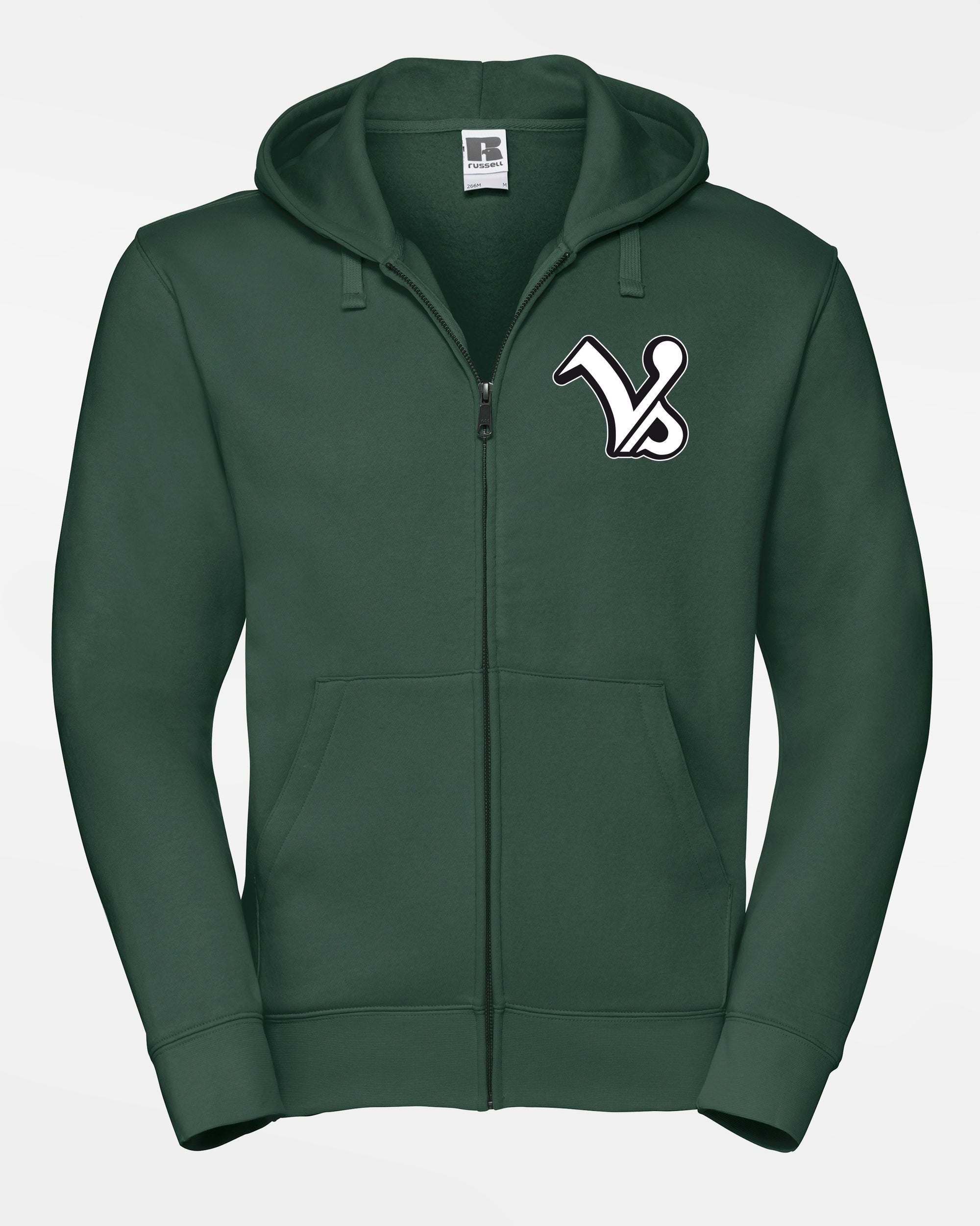 Russell Premium Heavy Zip-Hoodie "Kufstein Vikings", VS, dunkelgrün-DIAMOND PRIDE