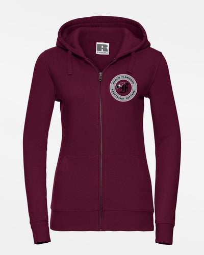 Russell Premium Ladies Heavy Zip-Hoodie, "Berlin Flamingos", Crest Softball, burgundy-DIAMOND PRIDE