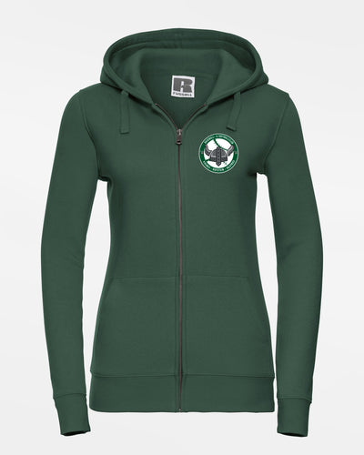 Russell Premium Ladies Heavy Zip-Hoodie "Kufstein Vikings", Crest & Valkyries, dunkelgrün-DIAMOND PRIDE