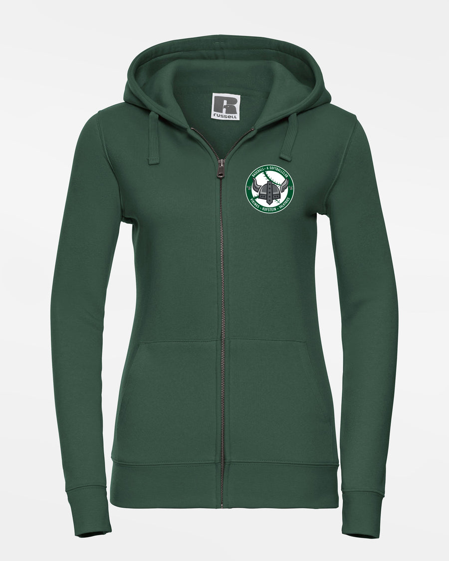 Russell Premium Ladies Heavy Zip-Hoodie "Kufstein Vikings", Crest & Valkyries, dunkelgrün-DIAMOND PRIDE