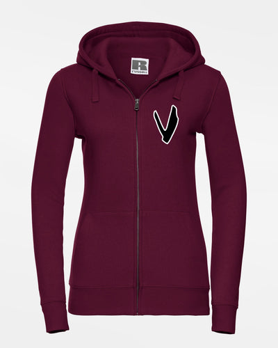 Russell Premium Ladies Heavy Zip-Hoodie "Wesseling Vermins", V, maroon-rot-DIAMOND PRIDE