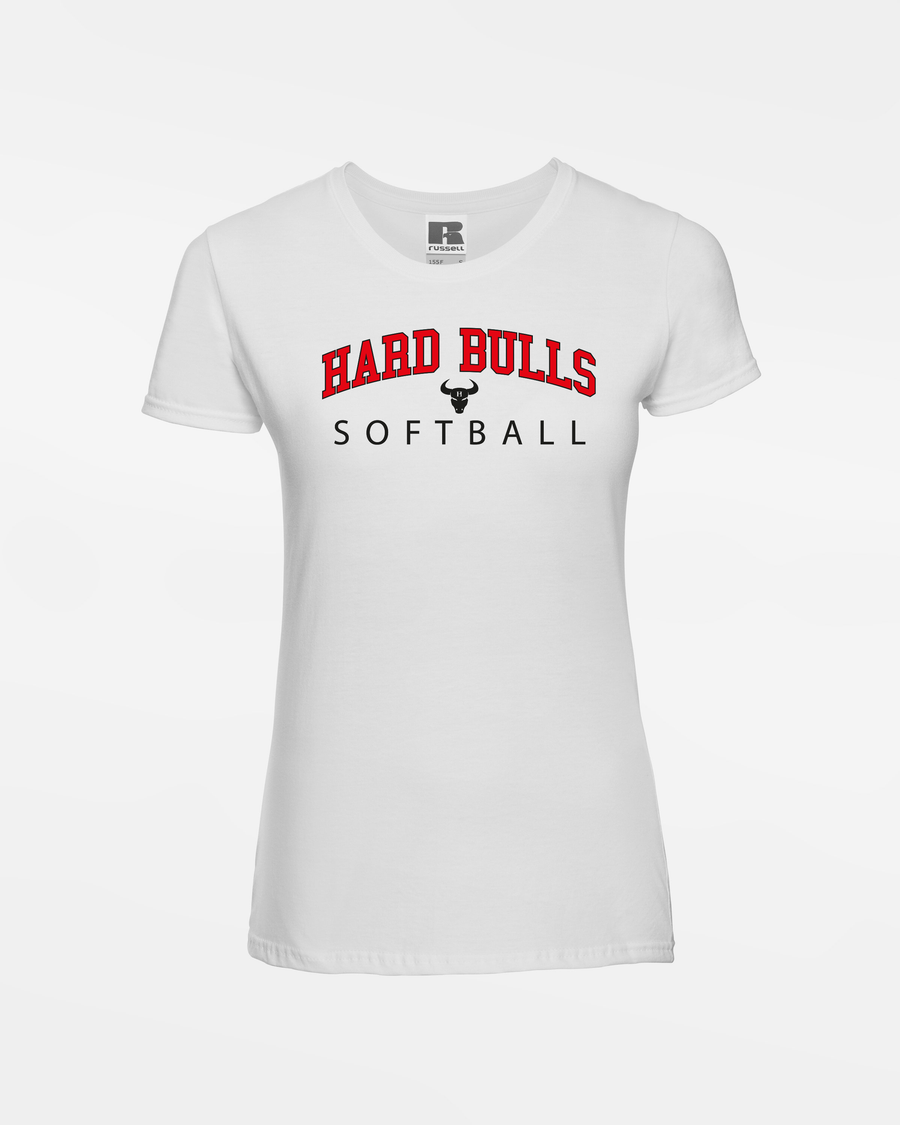 Russell Ladies Basic T-Shirt "Hard Bulls", City Softball, weiss
