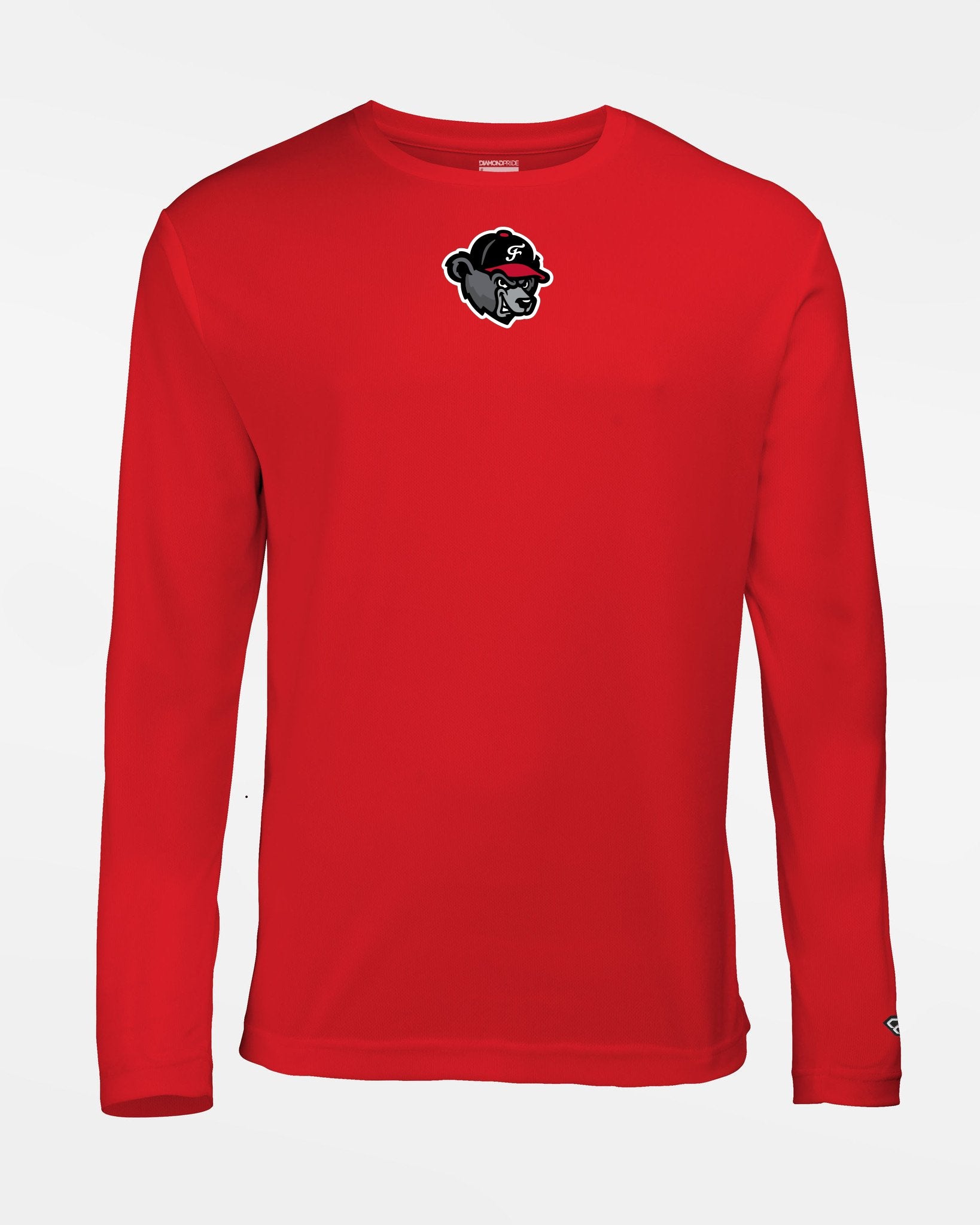 Diamond Pride Basic Functional Longsleeve Shirt "Freising Grizzlies", Bear, rot-DIAMOND PRIDE