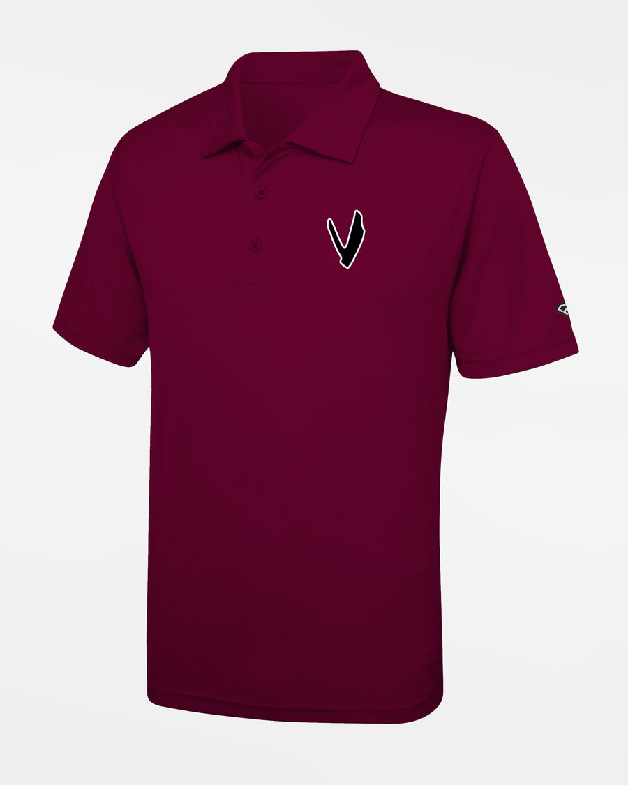 Diamond Pride Basic Functional Polo-Shirt "Wesseling Vermins", V (blk), maroon-rot-DIAMOND PRIDE