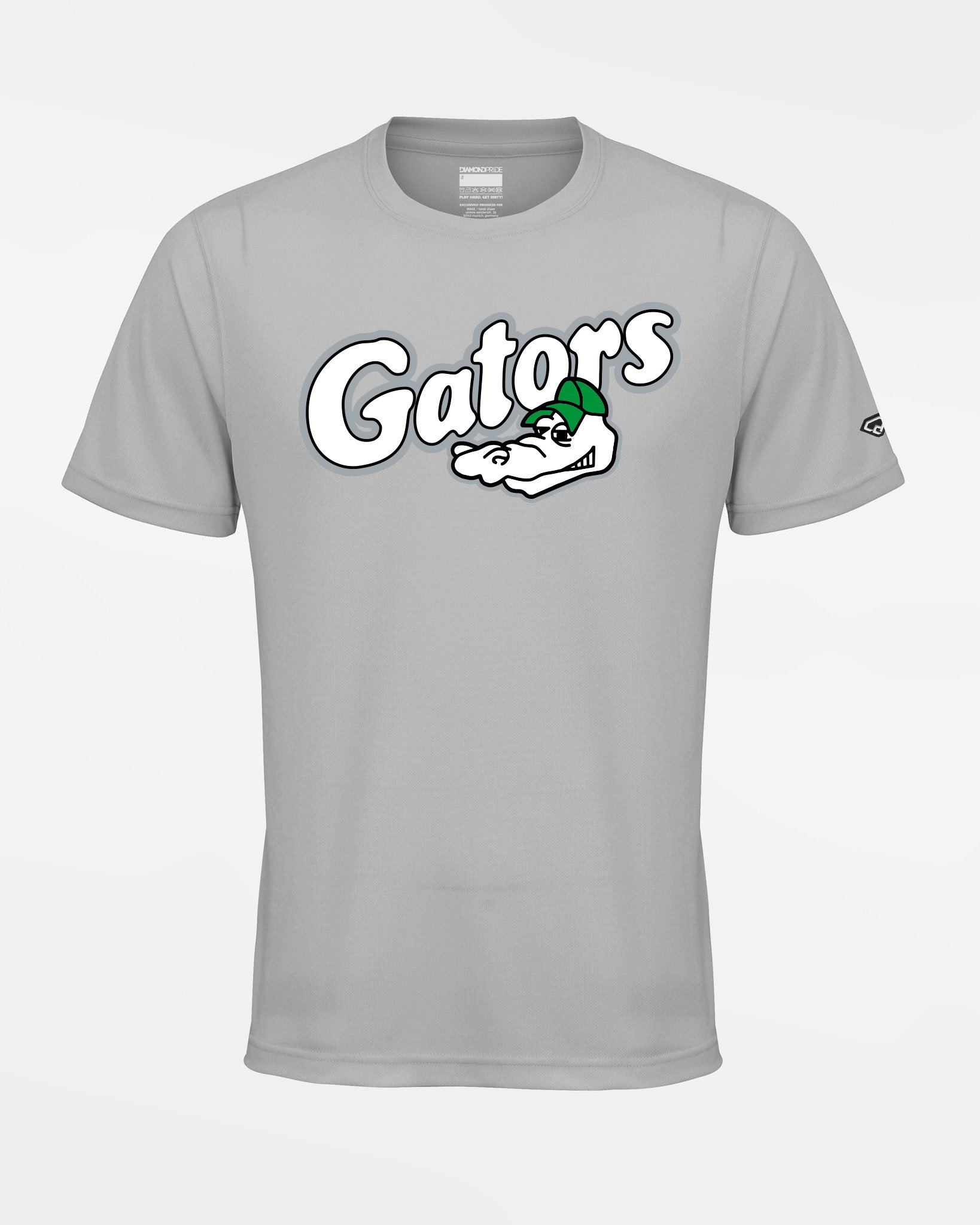 Diamond Pride Basic Functional T-Shirt "Augsburg Gators", Gators & Head, grau-DIAMOND PRIDE