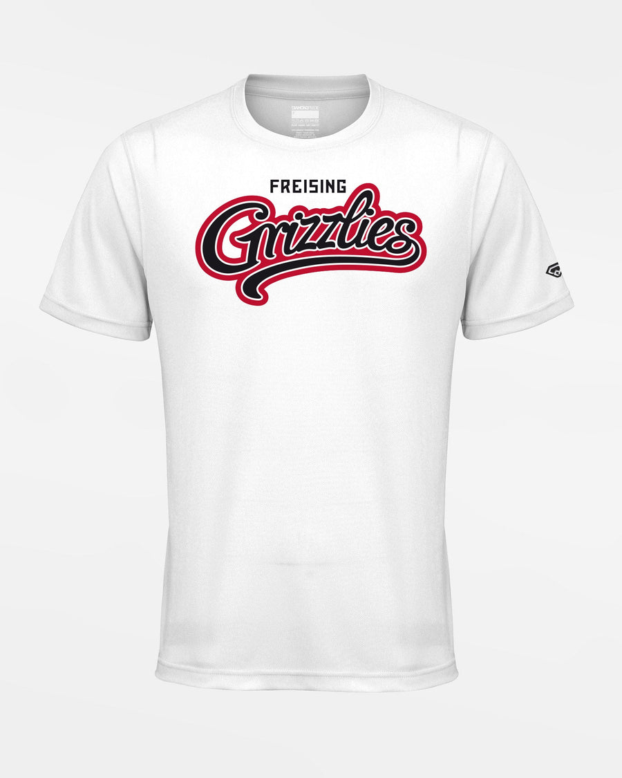 Diamond Pride Basic Functional T-Shirt "Freising Grizzlies", City Red, weiss-DIAMOND PRIDE