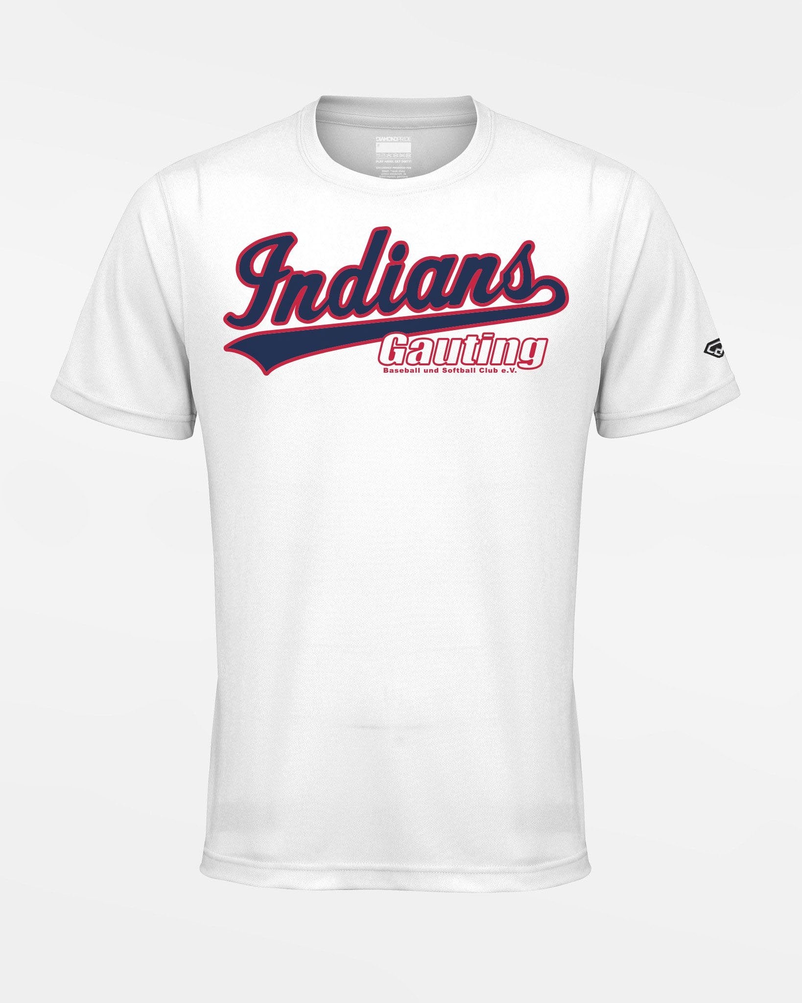 Diamond Pride Basic Functional T-Shirt "Gauting Indians", Script, weiss-DIAMOND PRIDE