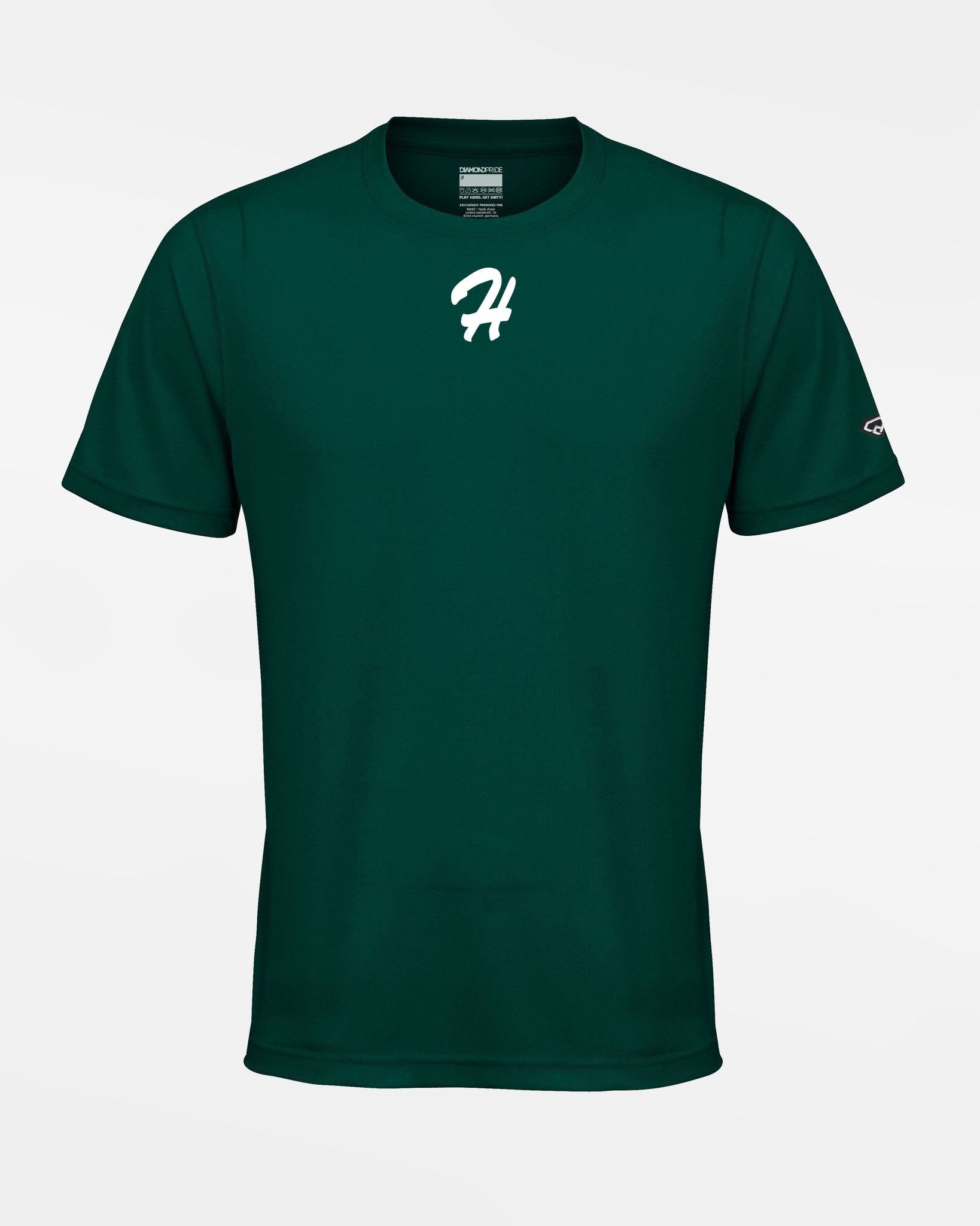 Diamond Pride Basic Functional T-Shirt "Herrenberg Wanderers", H, dunkelgrün-DIAMOND PRIDE
