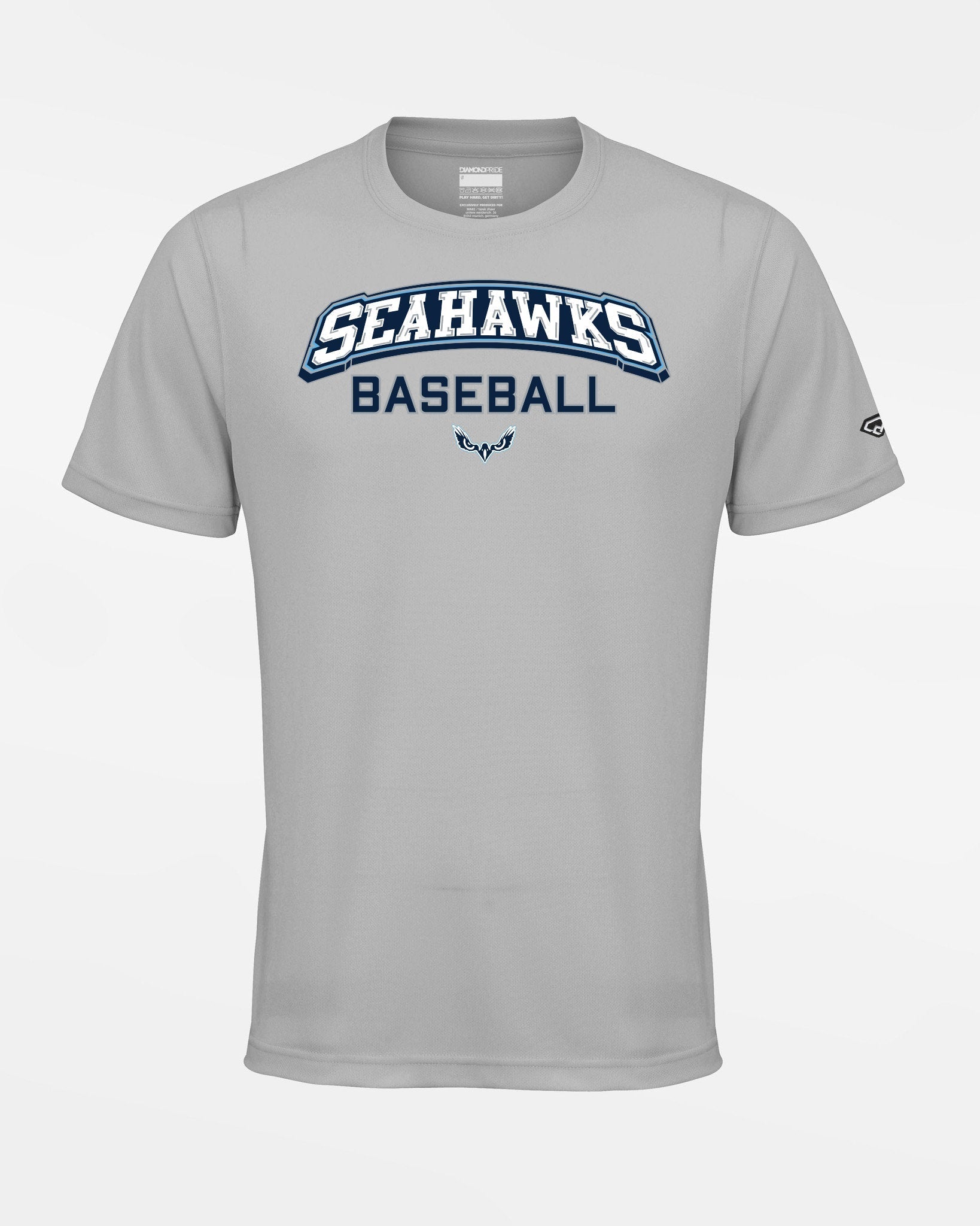 Diamond Pride Basic Functional T-Shirt "Kiel Seahawks", Seahawk Baseball & Eyes, grau-DIAMOND PRIDE