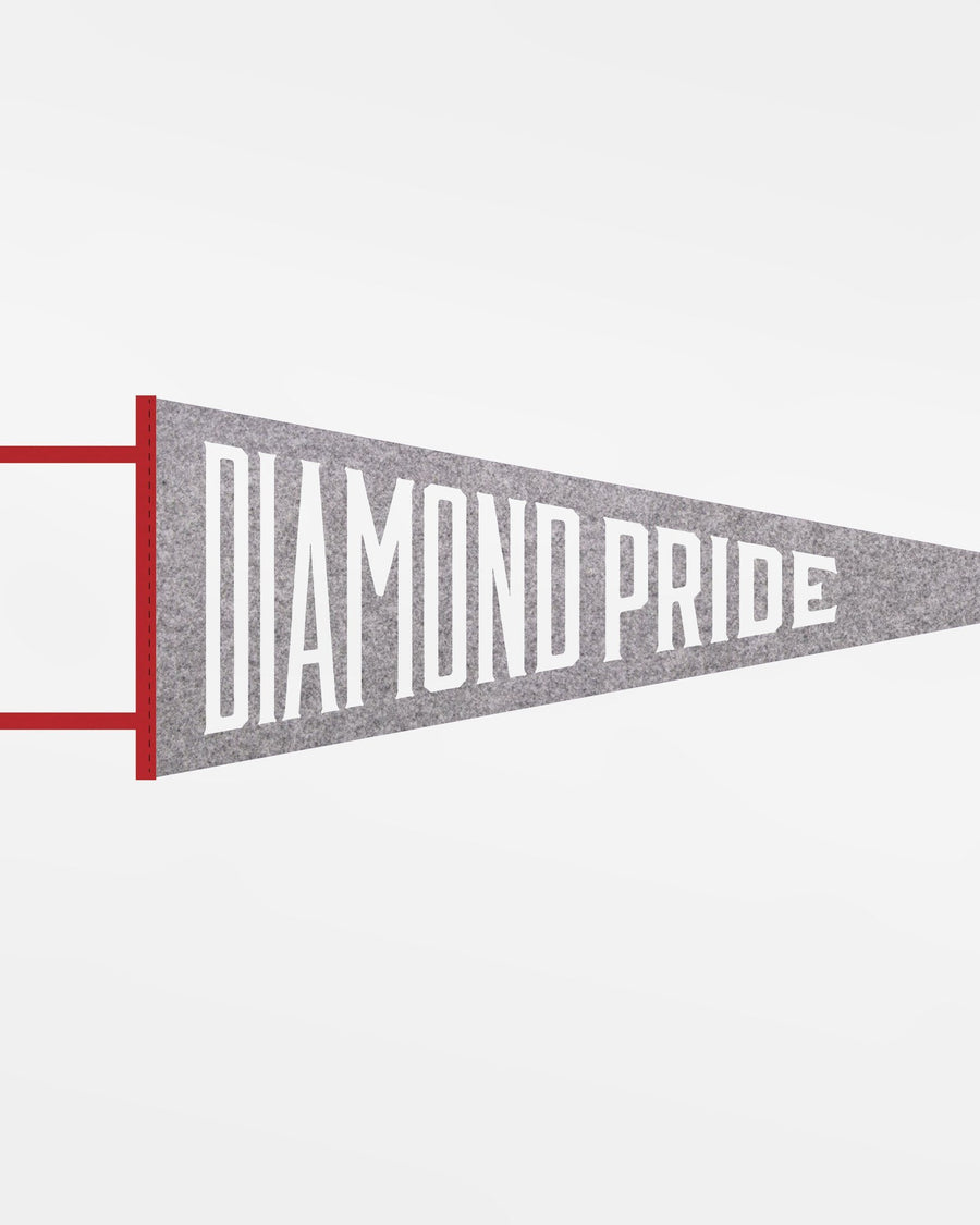 Diamond Pride Filz Pennant Flag "Diamond Pride", heather grau - rot-DIAMOND PRIDE