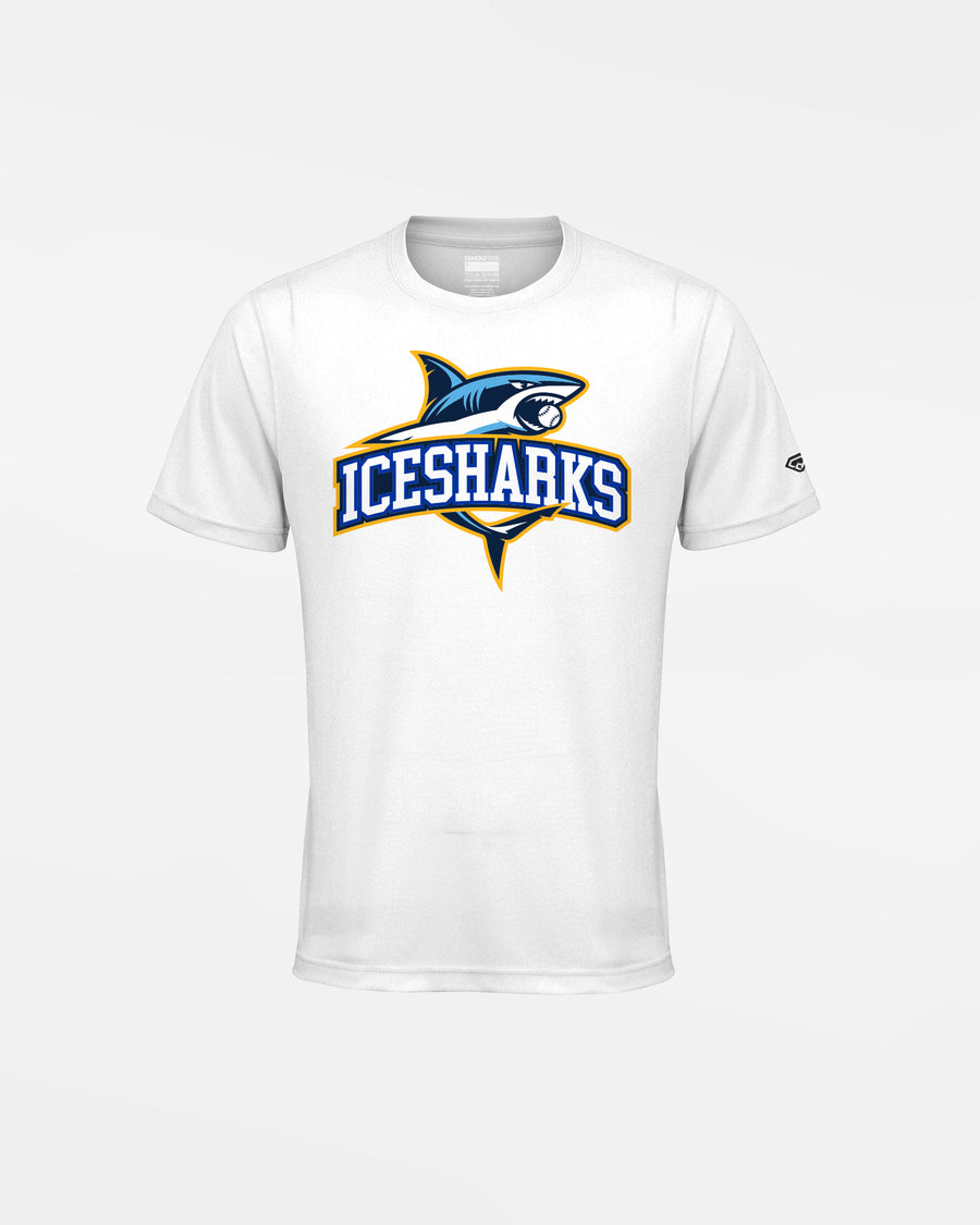 Diamond Pride Kids Basic Functional T-Shirt "Altdorf Icesharks", Shark & Script, weiss-DIAMOND PRIDE