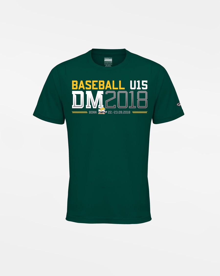 Diamond Pride Kids Basic Functional T-Shirt "DM 2018 Baseball U15 Bonn", dunkelgrün-DIAMOND PRIDE