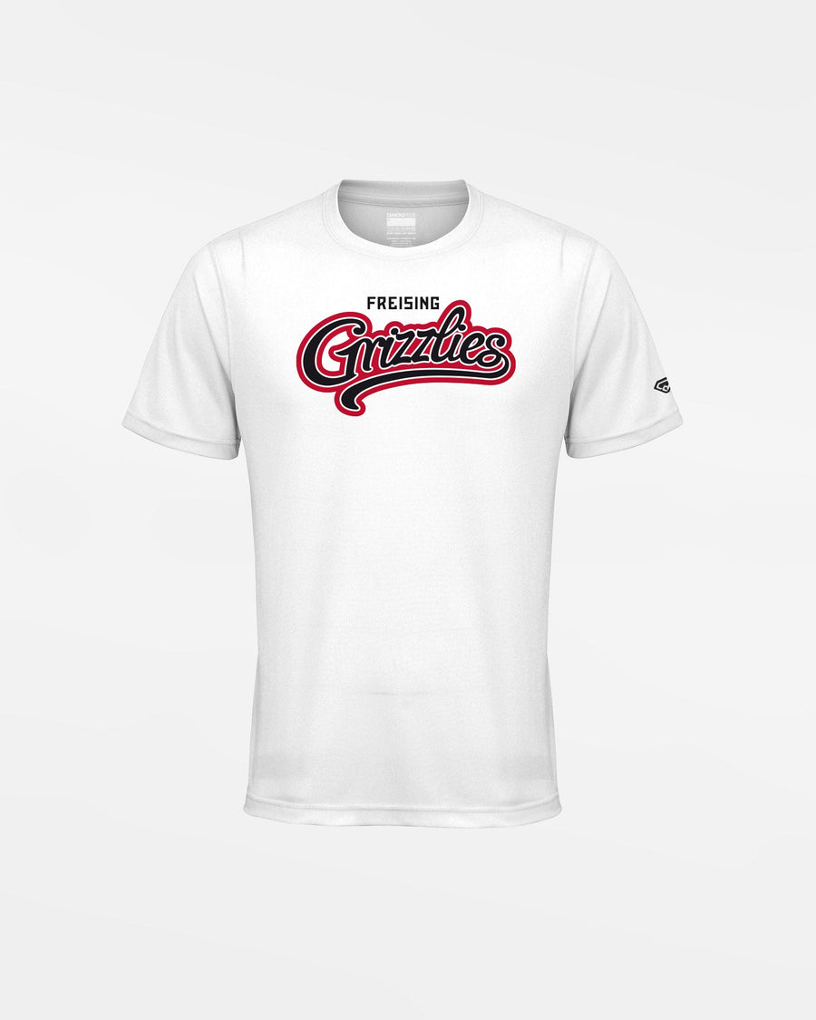 Diamond Pride Kids Basic Functional T-Shirt "Freising Grizzlies", City Red, weiss-DIAMOND PRIDE