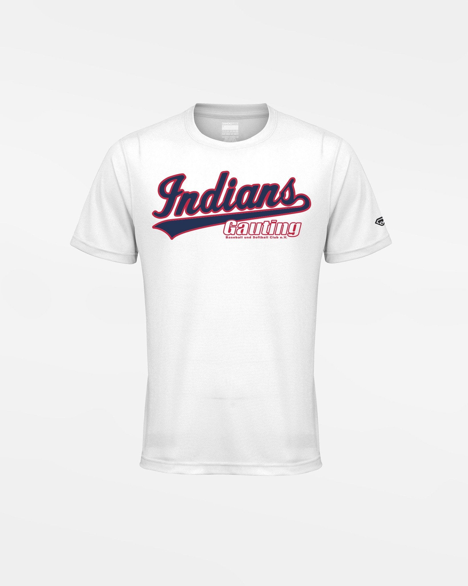 Diamond Pride Kids Basic Functional T-Shirt "Gauting Indians", Script, weiss-DIAMOND PRIDE