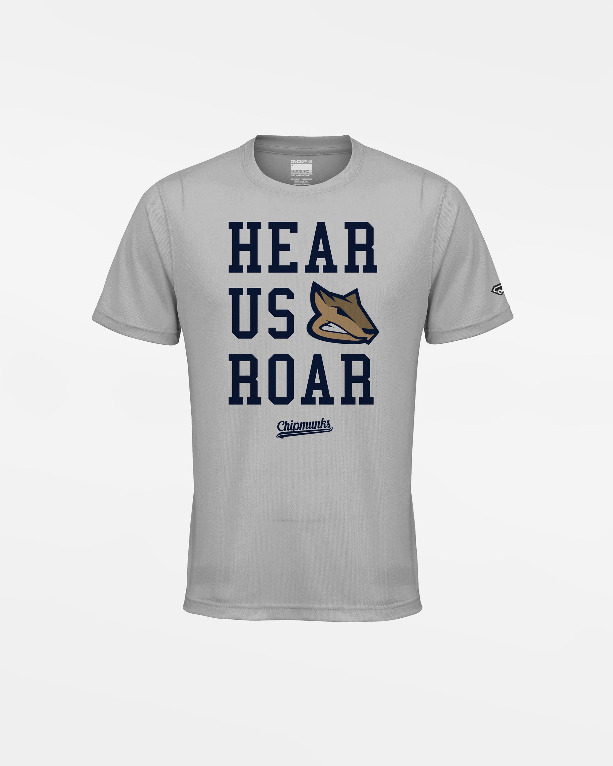 Diamond Pride Kids Basic Functional T-Shirt "Hagen Chipmunks", Roar, grau-DIAMOND PRIDE
