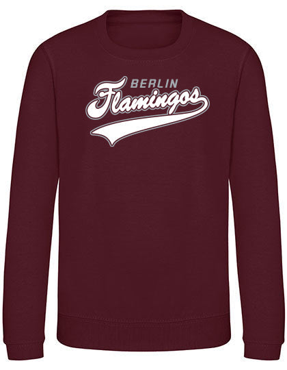 Diamond Pride Kids Premium Sweater, "Berlin Flamingos", Script, burgundy-DIAMOND PRIDE