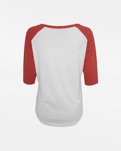 Diamond Pride Ladies 3/4 Contrast Raglan T-Shirt, weiss-rot-DIAMOND PRIDE