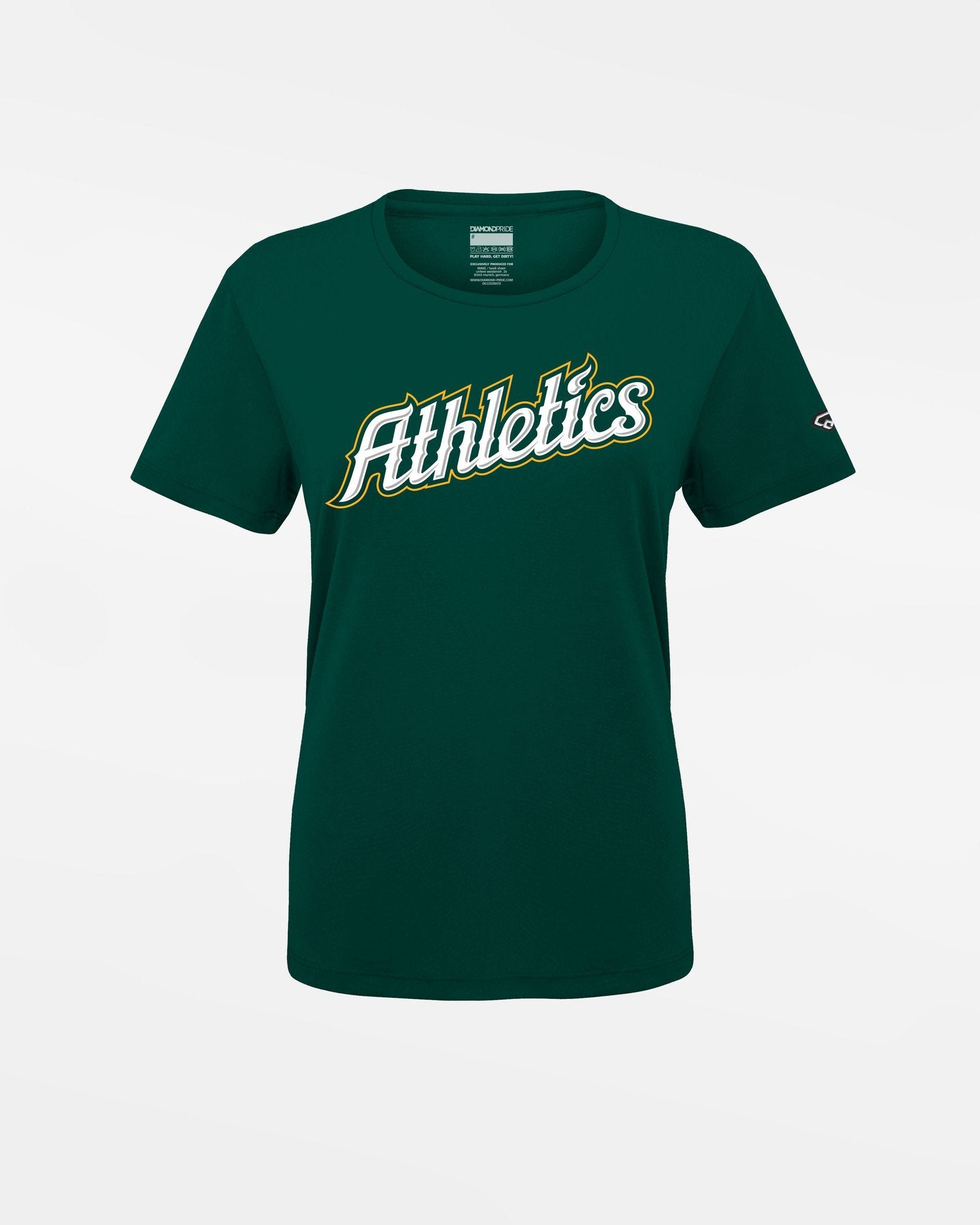Diamond Pride Ladies Basic Functional T-Shirt "Attnang Athletics", Script, dunkelgrün-DIAMOND PRIDE
