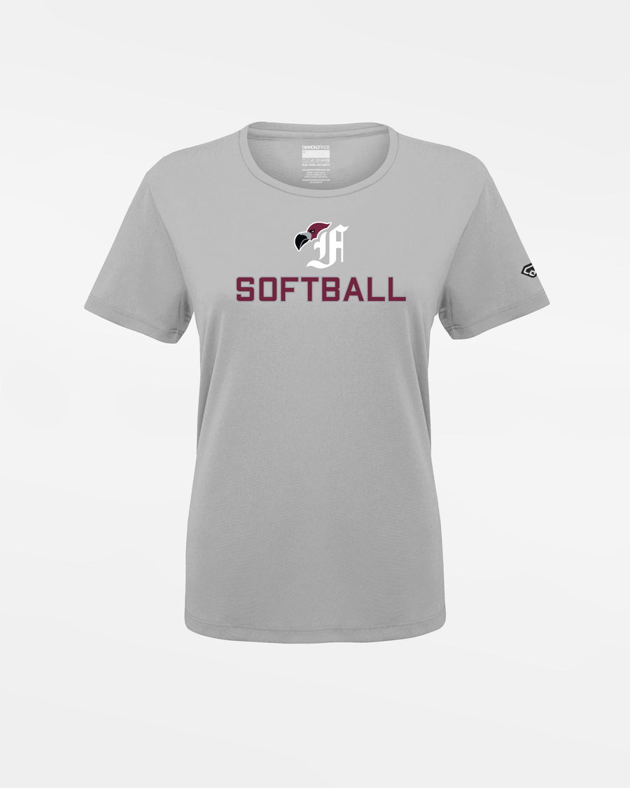 Diamond Pride Ladies Basic Functional T-Shirt, "Berlin Flamingos", Bird & Softball, grau-DIAMOND PRIDE