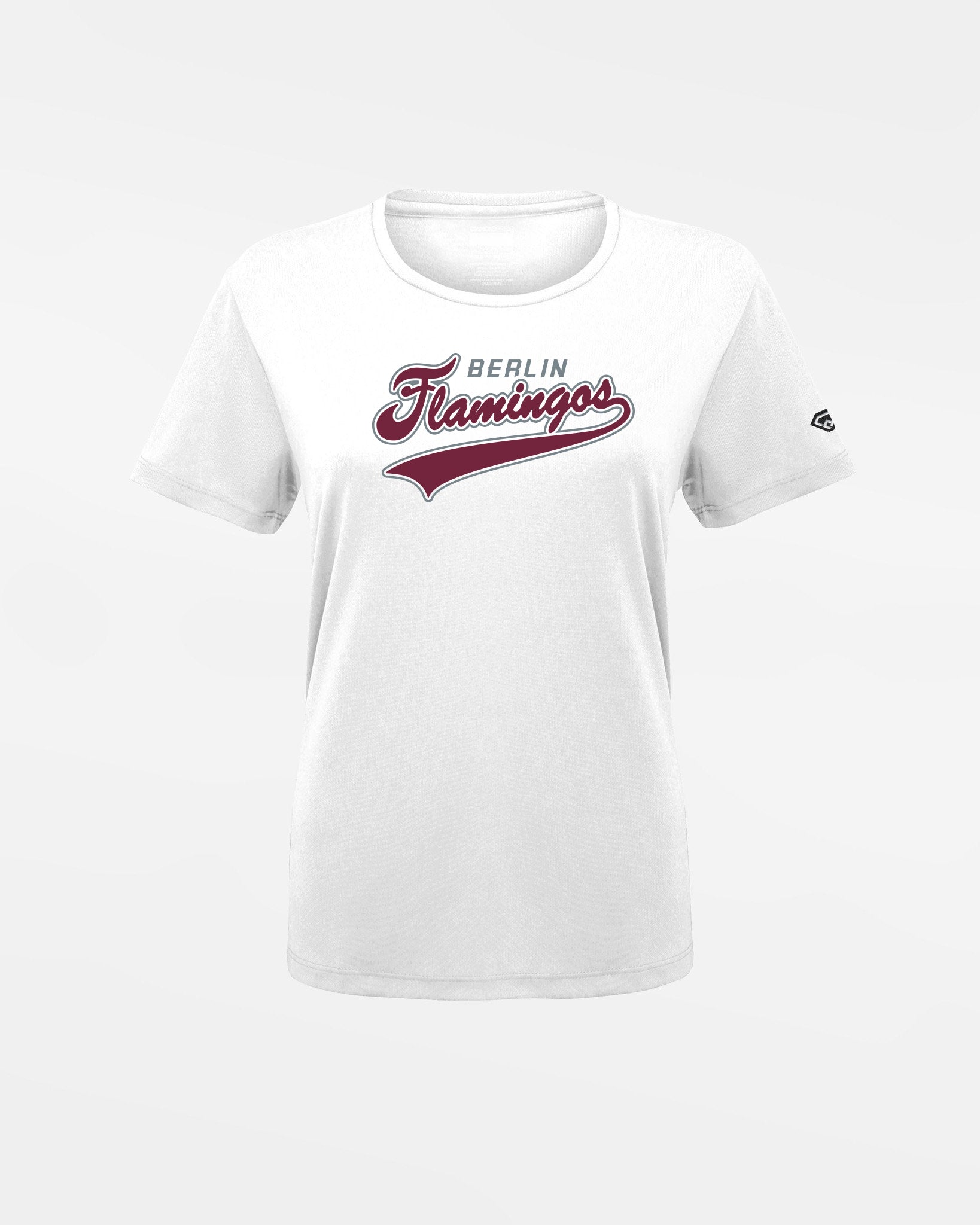 Diamond Pride Ladies Basic Functional T-Shirt, "Berlin Flamingos", Script, weiss-DIAMOND PRIDE