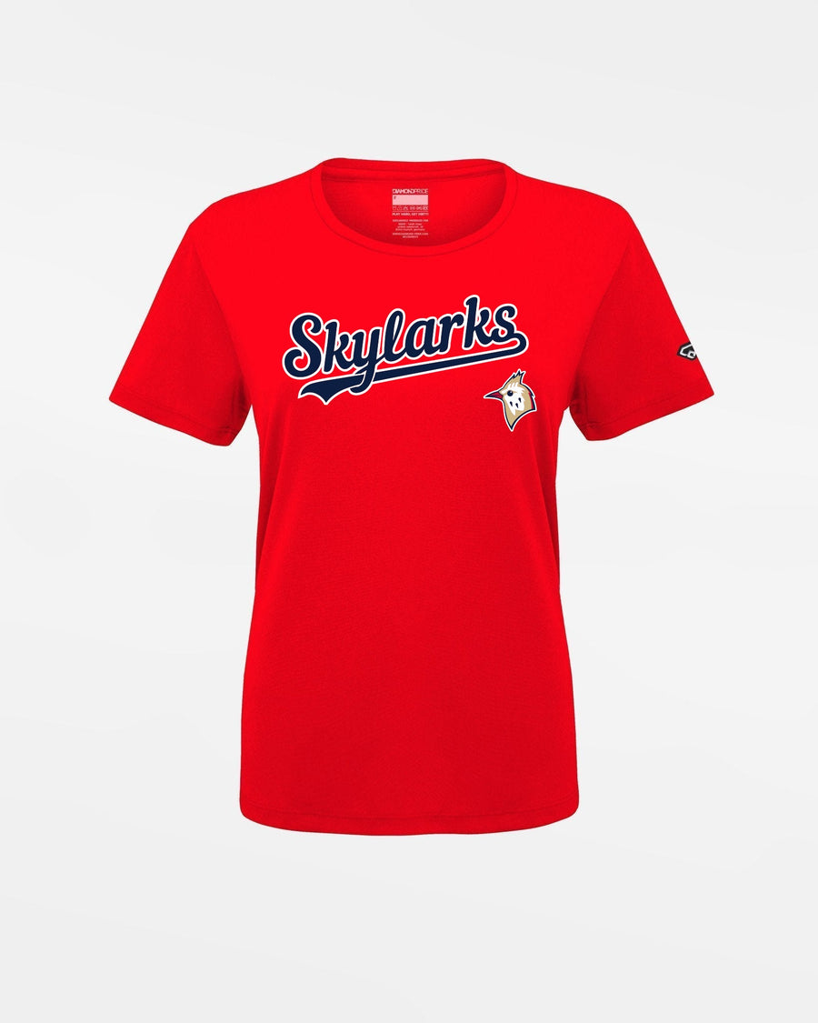 Diamond Pride Ladies Basic Functional T-Shirt "Berlin Skylarks", Script & Bird, rot-DIAMOND PRIDE