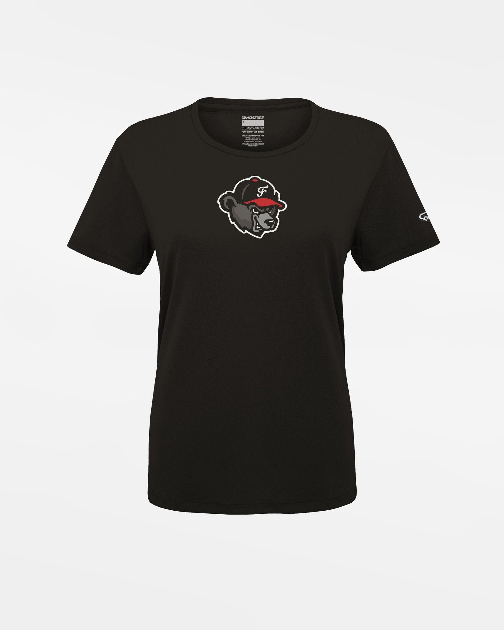 Diamond Pride Ladies Basic Functional T-Shirt "Freising Grizzlies", Bear, schwarz-DIAMOND PRIDE