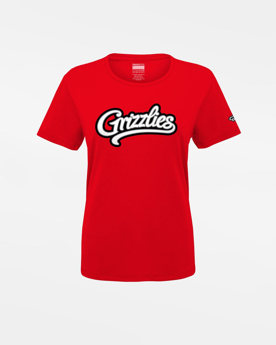 Diamond Pride Ladies Basic Functional T-Shirt "Freising Grizzlies", Script, rot-DIAMOND PRIDE