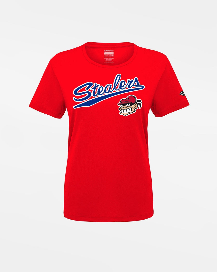 Diamond Pride Ladies Basic Functional T-Shirt "Hamburg Stealers", Script & Head, rot-DIAMOND PRIDE