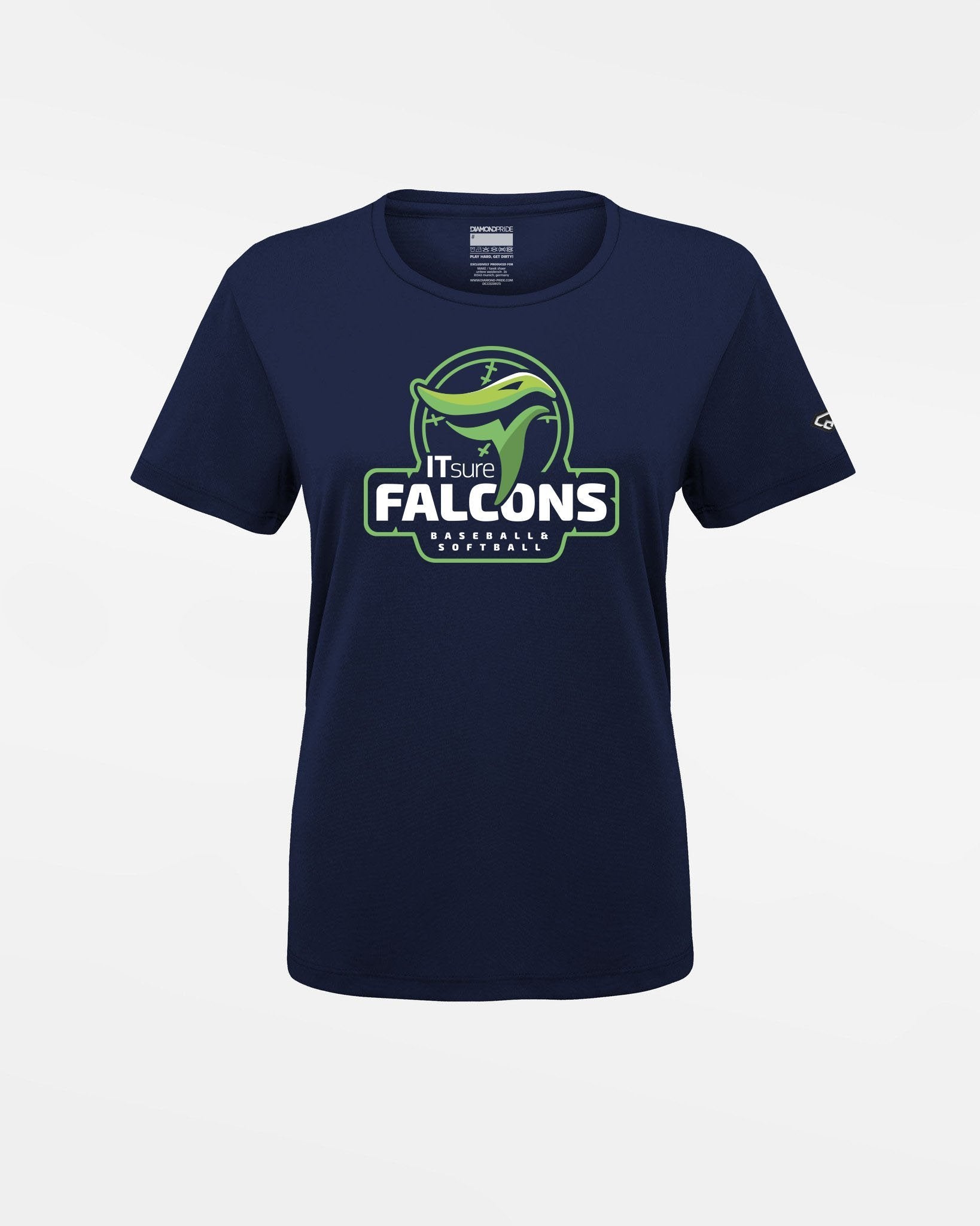 Diamond Pride Ladies Basic Functional T-Shirt "IT SURE FALCONS", navy blau-DIAMOND PRIDE