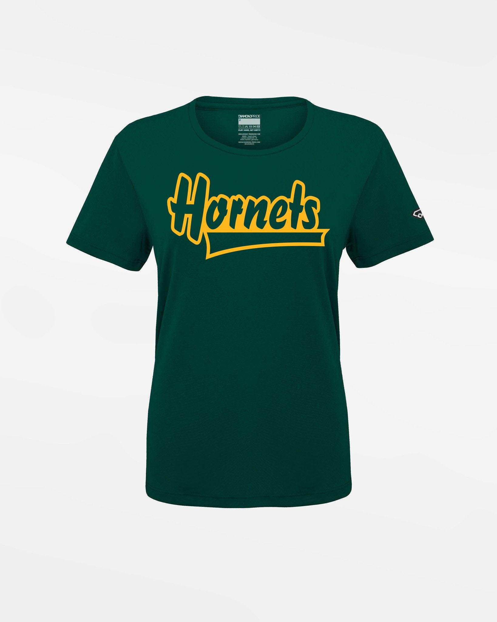 Diamond Pride Ladies Basic Functional T-Shirt "Saarlouis Hornets", Script, dunkelgrün-DIAMOND PRIDE