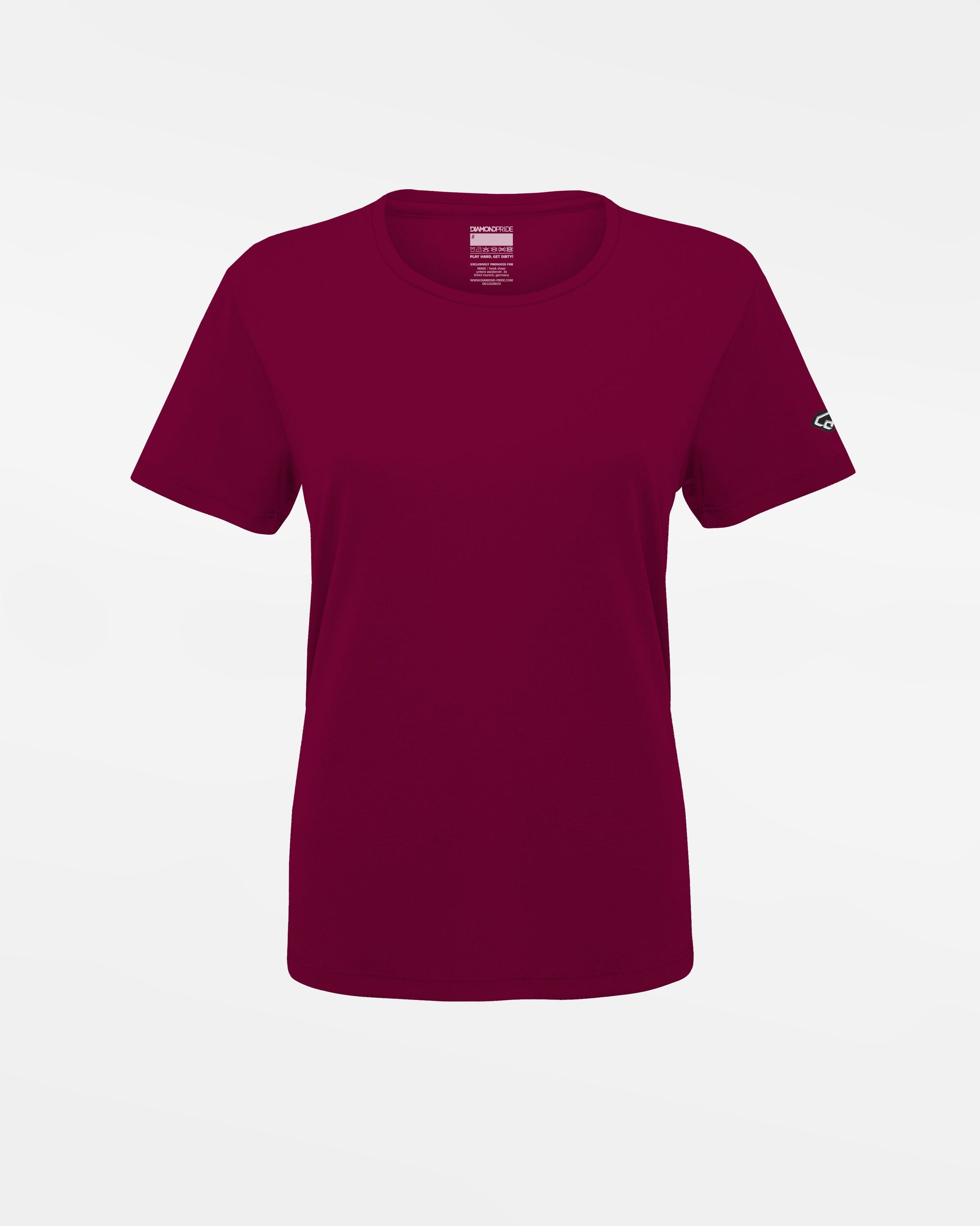 Diamond Pride Ladies Basic Functional T-Shirt, maroon-rot-DIAMOND PRIDE