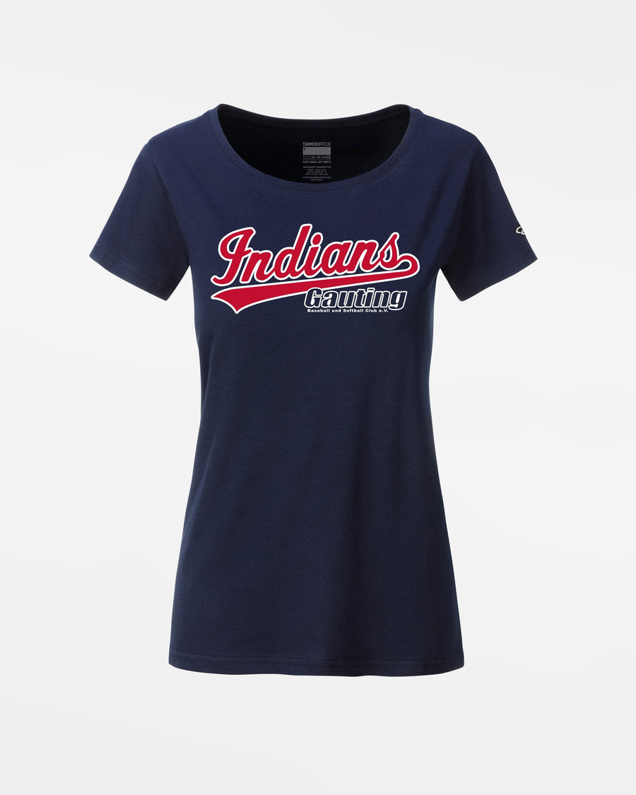 Diamond Pride Ladies Premium Light T-Shirt "Gauting Indians", Script, navy blau-DIAMOND PRIDE