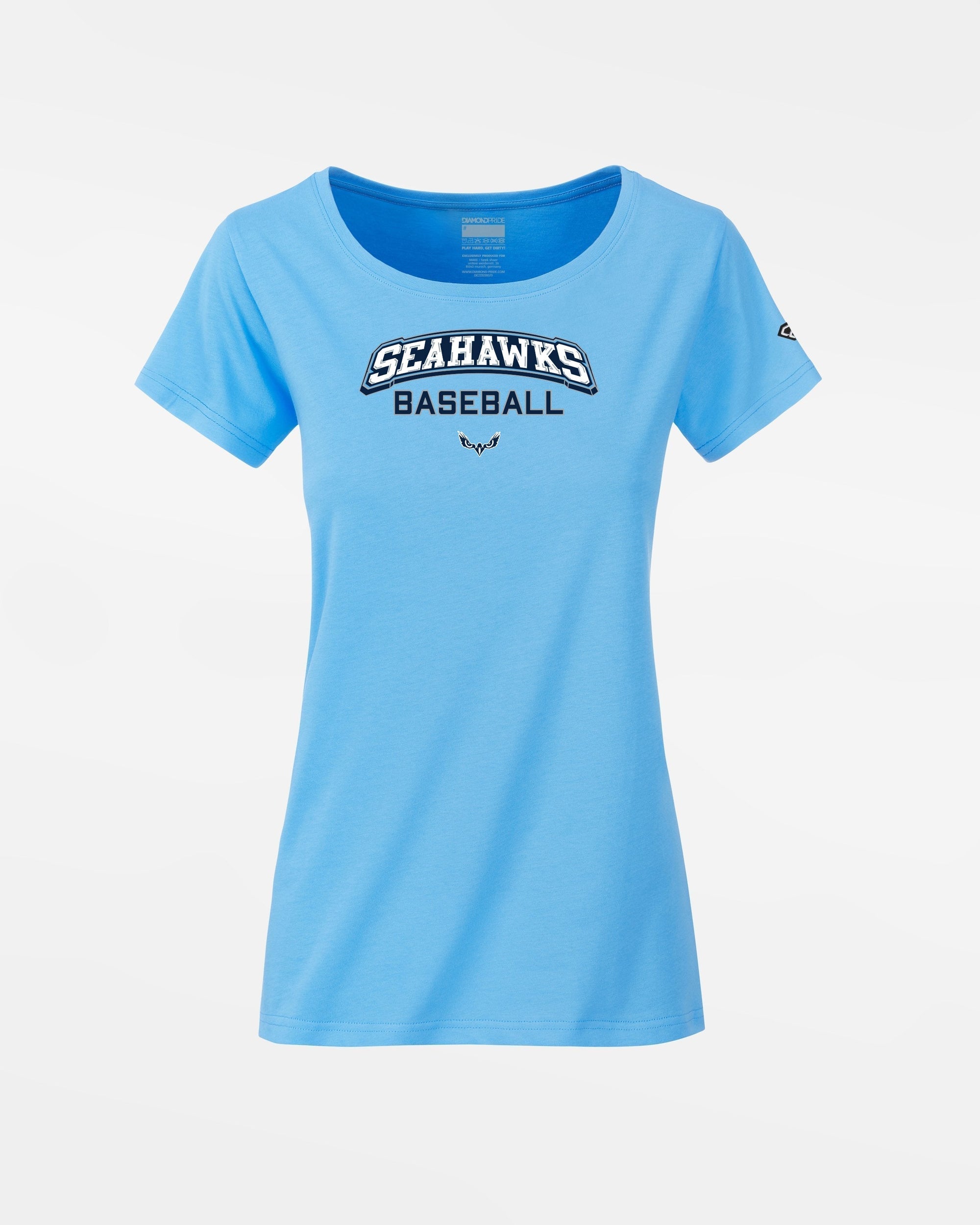 Diamond Pride Ladies Premium Light T-Shirt "Kiel Seahawks", Baseball & Eyes, sky blau-DIAMOND PRIDE